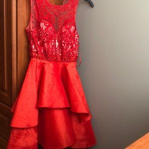 Camille La Vie red cocktail dress